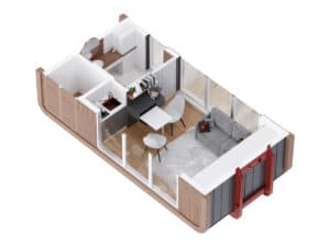 3D Modell eines barrierefreien Hauses